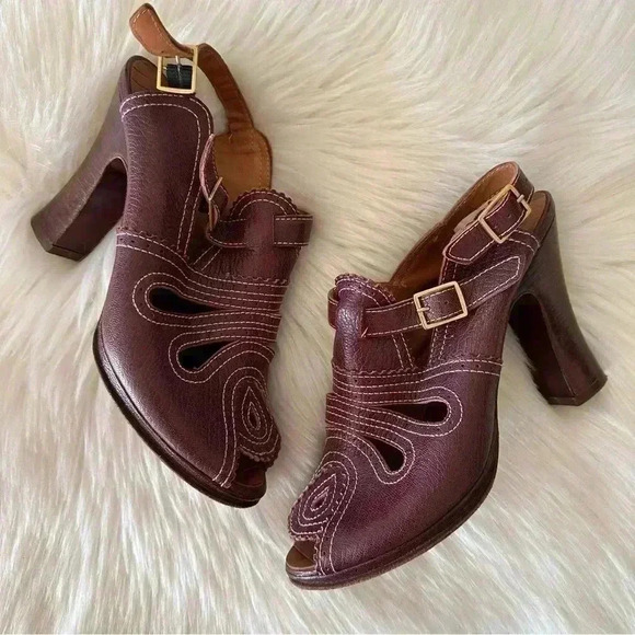 Chie Mihara Leather Heels Shoes Sz 39/ 8.5  Made In Spain - Picture 2 of 12